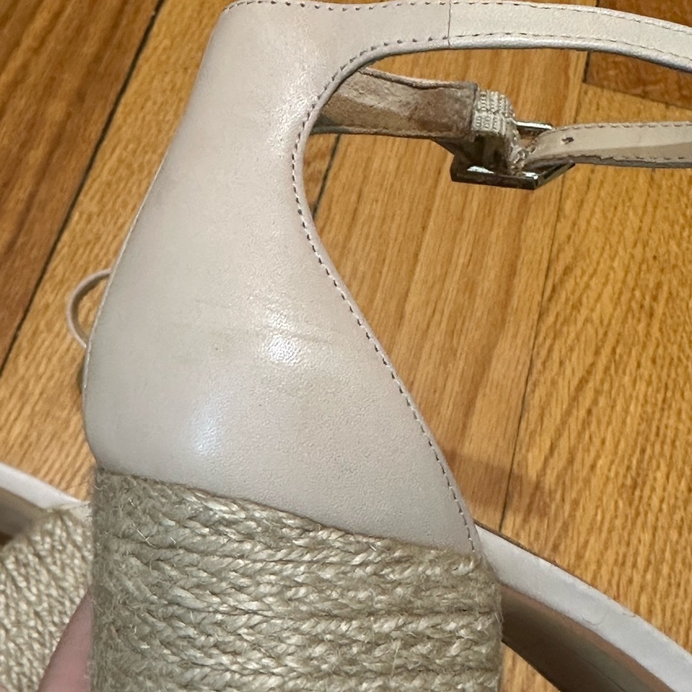 Sam Edelman Natural Beige Raffia Block Heel Sandals - Picture 7 of 10